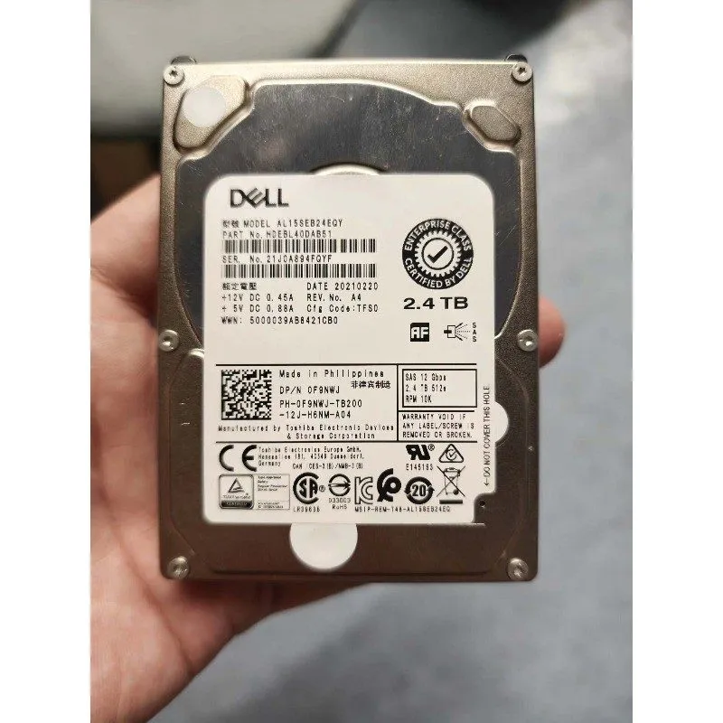 Сервер Dell 0F9NWJ 2.4TB 10K SAS 12G AL15SEB24EQY PowerEdge R640 R740 Server HDD