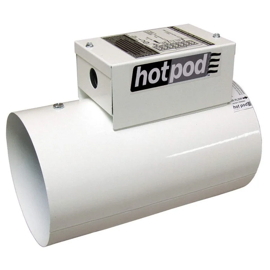 Вентилятор Hotpod Hp8-1440120-2T White Steel 10.5"L, 10.4"H Duct Fan Heatr — фото лота 1