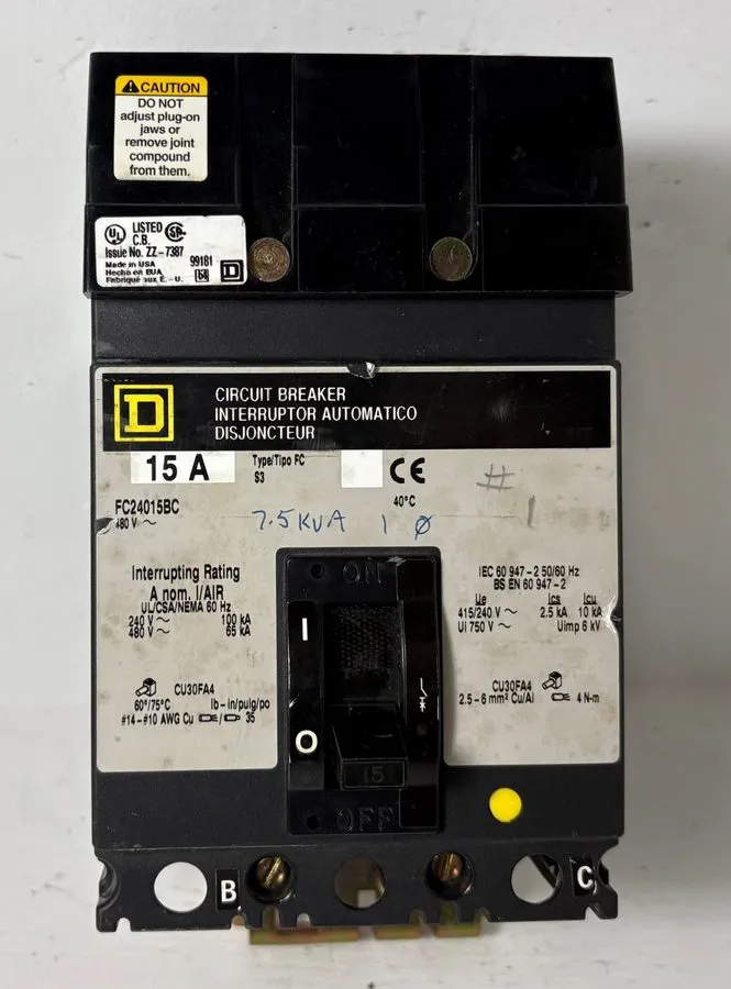 Автоматический выключатель Square D FC24015BC Molded Case Circuit Breaker 2P 15A