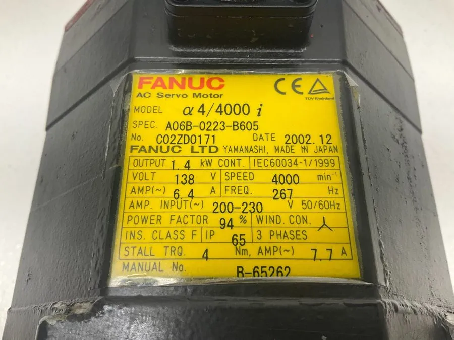Серводвигатель Fanuc A06B-0223-B605 a 4/4000i AC Servo Motor 138 V 1.4 kW A06B