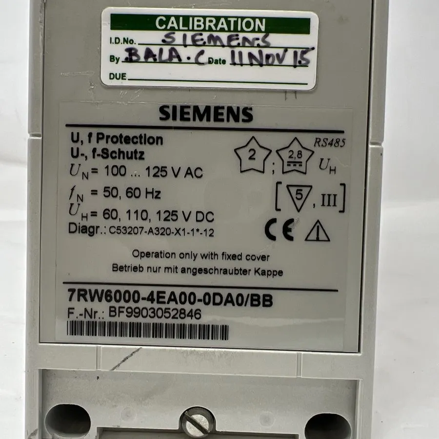 Реле защиты Siemens 7RW6000-4EA00-0DA0/BB Protection Relay — фото лота 1