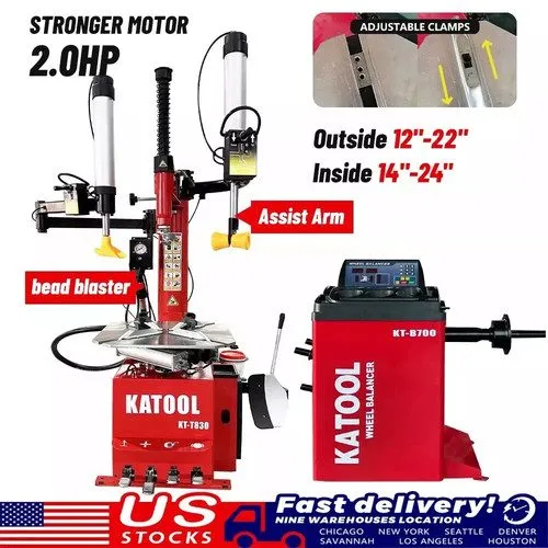 Шиномонтажный станок 2.0HP Tire Changer Bead Blaster Wheel Balancer Machine Comb