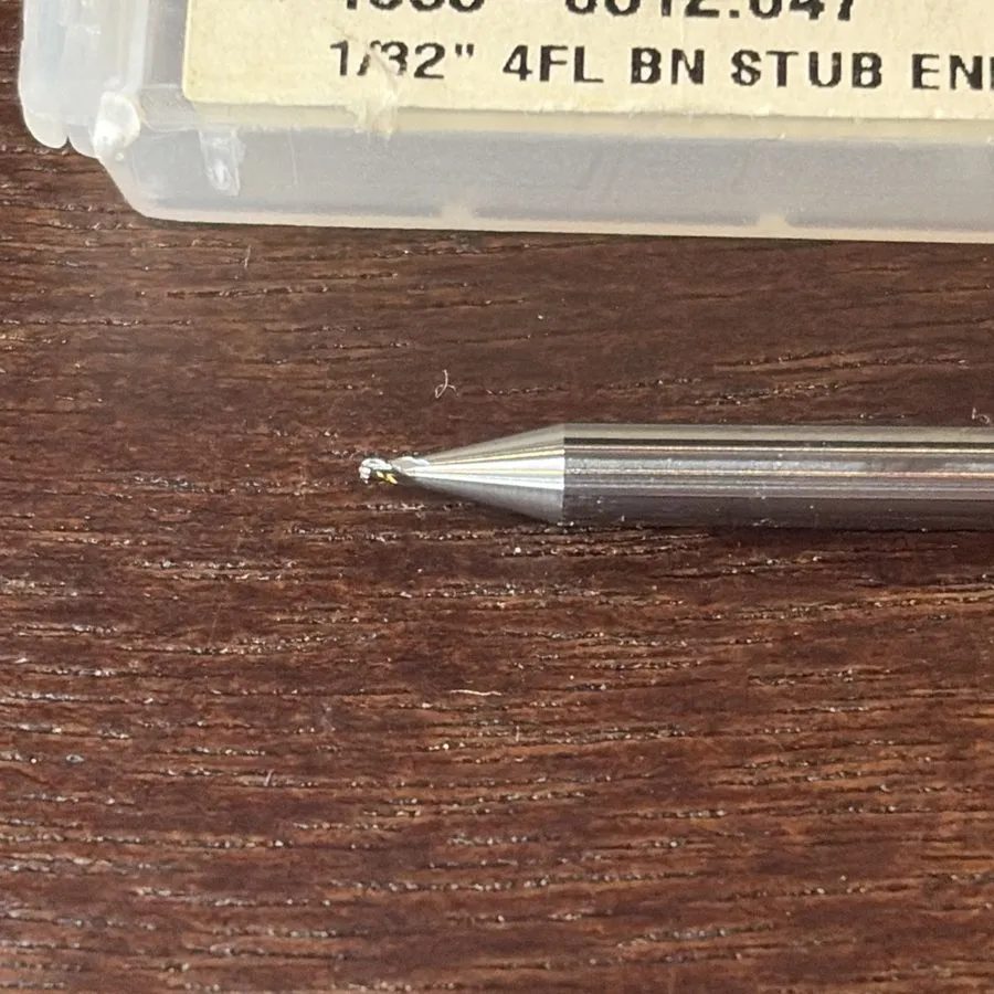 Режущий инструмент Kyocera 83407700 1/32" 4-Flute Ball Nose Stub End Mill Solid — фото лота 2