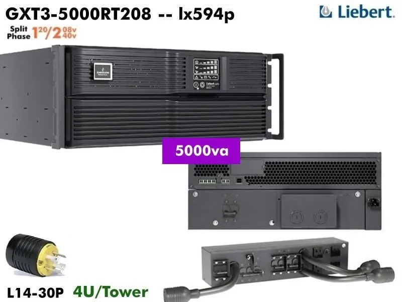 ИБП Liebert GXT3 Online GXT3-5000RT208 UPS 5000va 120/208-240v #NewBatts Warnty