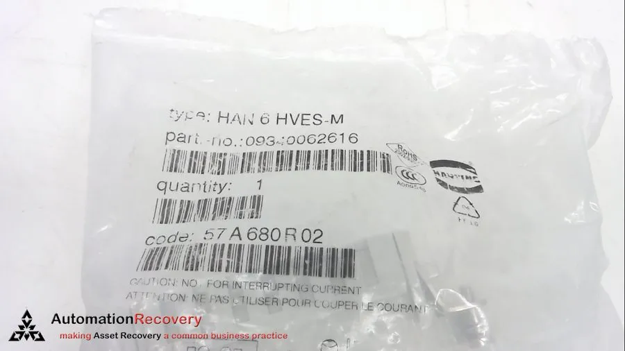 Разъём HARTING 09340062616, HEAVY DUTY CONNECTOR INSERT, MALE, 830V, 16A