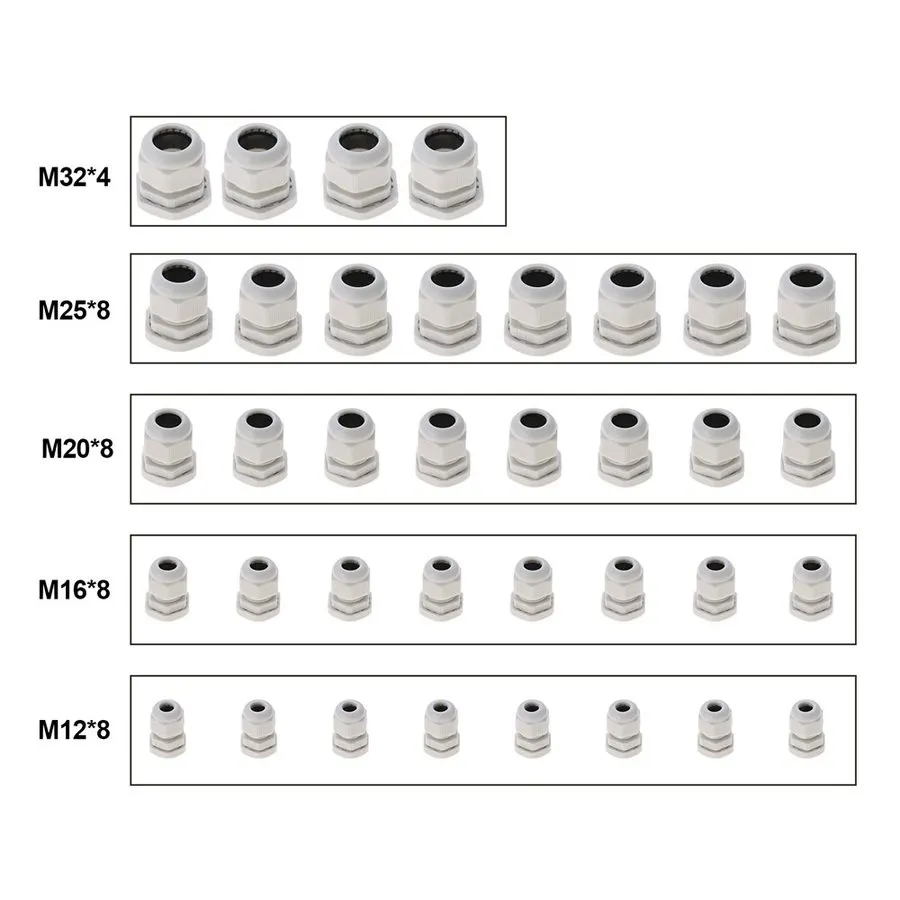 Датчик Adjustable Cable Glands Kit 3-21mm Lock Nut Connector Joint Waterproof M1 — фото лота 1