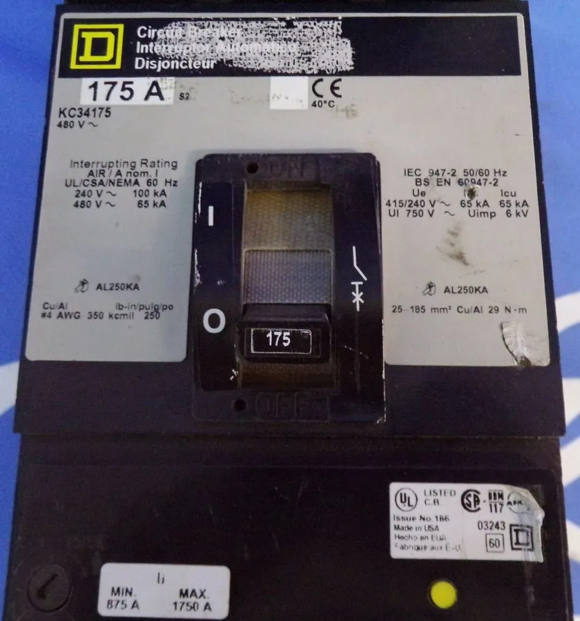 Автоматический выключатель SQUARE D KC34175 175A 480V 3POLE ILINE Circuit Breake
