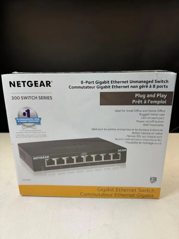 Коммутатор NETGEAR GS308 GS308-300PAS 8-Port Gigabit Ethernet Unmanaged Switch