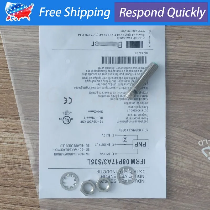 Датчик приближения BAUMER IFRM 08P17A3/S35L PLC INDUCTIVE PROXIMITY SENSOR, M8 2
