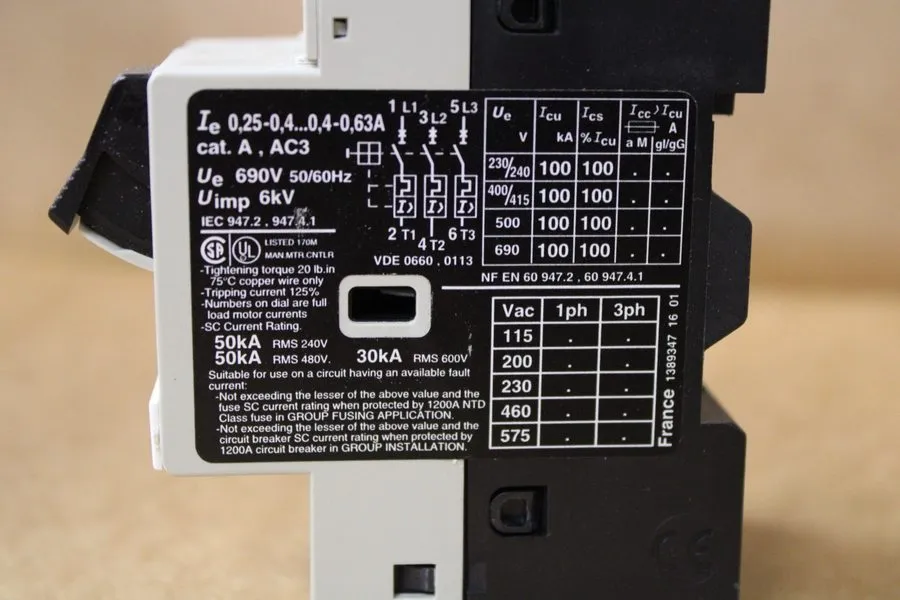 Автоматический выключатель TELEMECANIQUE GV2-M04 MOTOR CIRCUIT BREAKER, 0.4-0.63