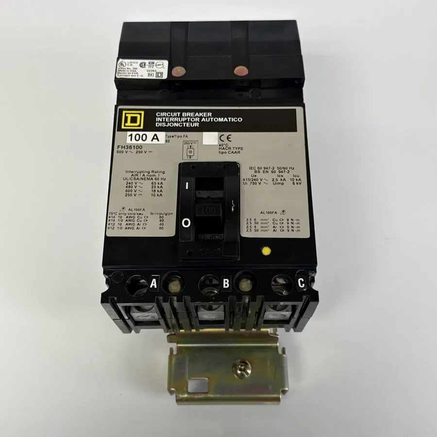 Автоматический выключатель Square D FH36100 100A 25KAIC @ 480V 3-Phase I-Line Ci — фото лота 1