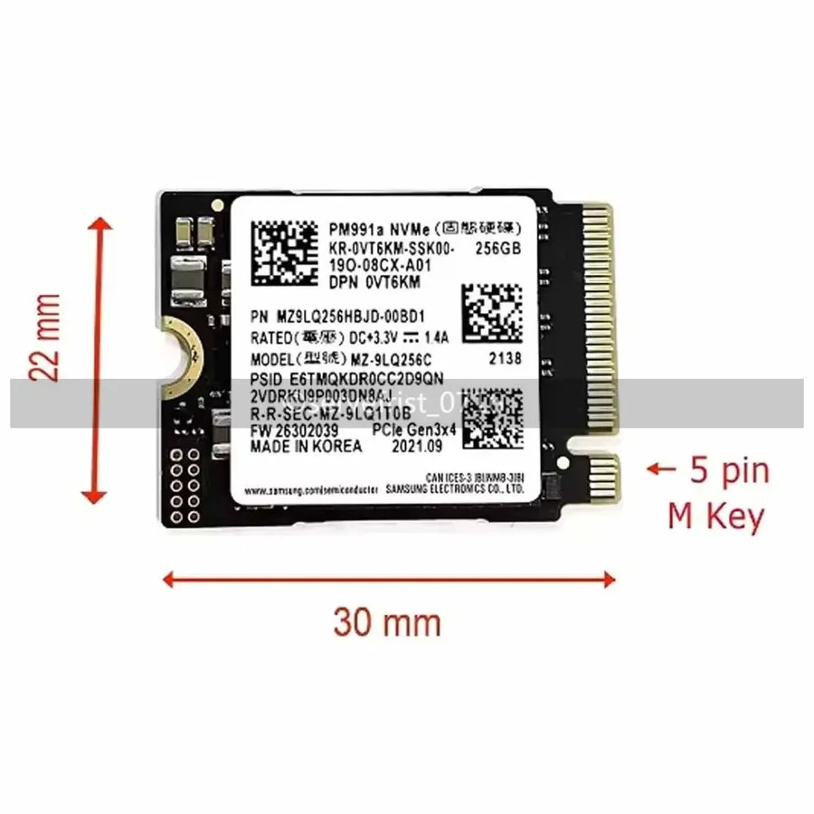 Samsung PM991A 128GB 256GB 1TB 2230 SSD