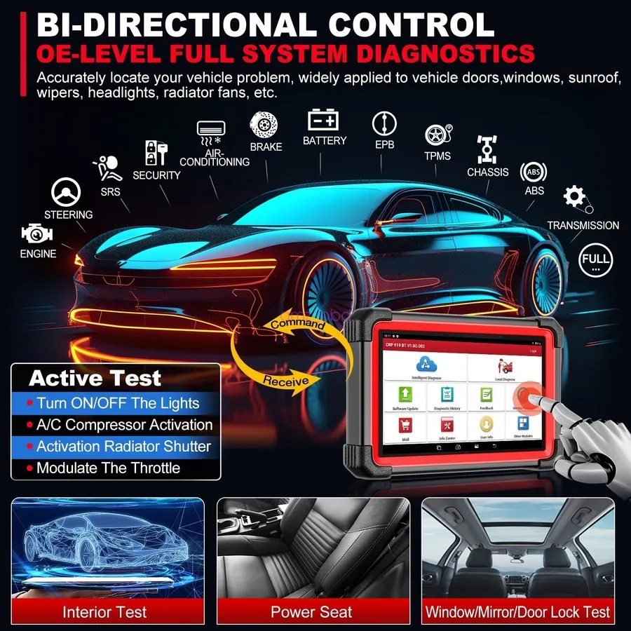 Диагностический сканер LAUNCH X431 CRP919 Bidirectional Car OBD2 Scanner Diagnos