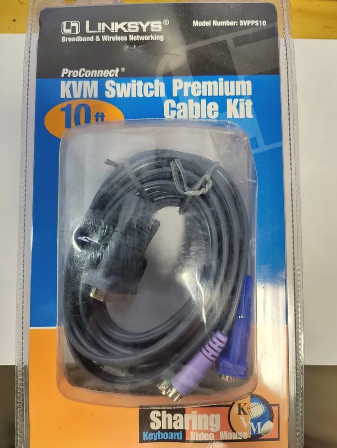 Коммутатор Linksys KVM PS/2 Cable ProConnect Kit 10' SVPPS10 Broadband Wireless — фото лота 1