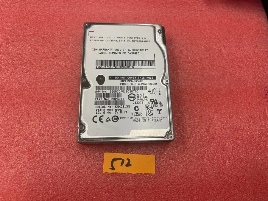 Жёсткий диск HUC109060CSS600 0B26017 600GB 10K SAS 6Gbps 512b 2.5" SFF HDD — фото лота 1