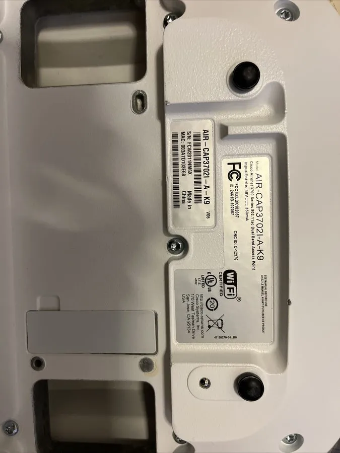 Точка доступа Wi-Fi Cisco AIR-CAP3702I-A-K9 Aironet 3700 Wireless Access Point 8 — фото лота 1