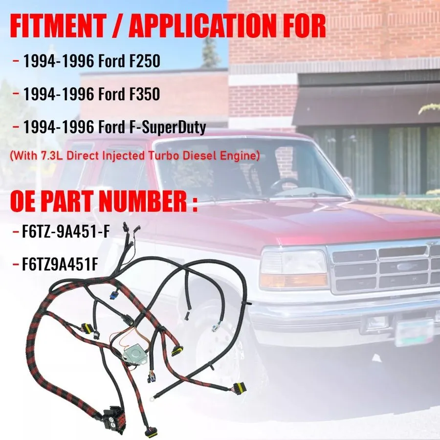 Жгут проводов Engine Wiring Harness Assy для 94-96 Ford F250 F350 F-SuperDuty 7.