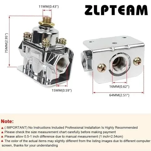 Трубопроводная арматура 12-804 Adjustable Low Fuel Pressure Regulator Kit 1-4 PS — фото лота 2