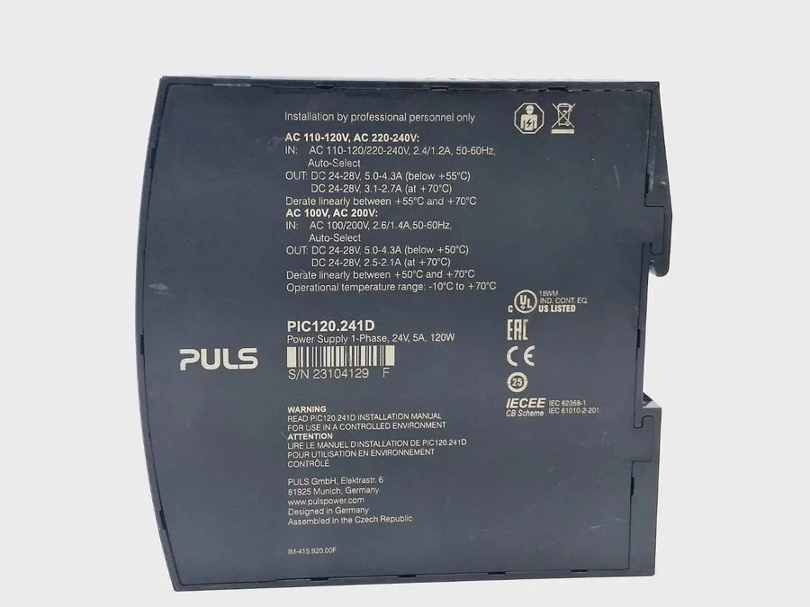 Блок питания PULS PIC120.241D Power Supply AC/DC Din Rail 24V 120W