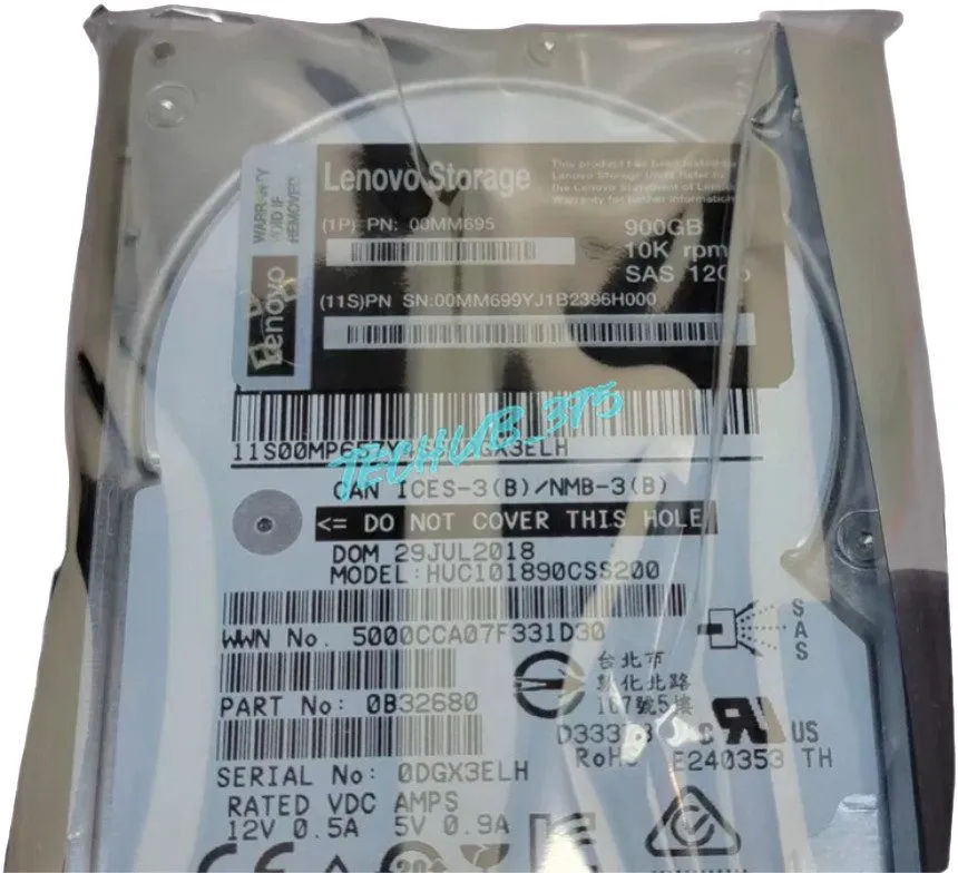 Жёсткий диск Lenovo 00MM699 00MM697 00MM695 900GB 10K 12Gb/s SAS 2.5-inch HDD Ha
