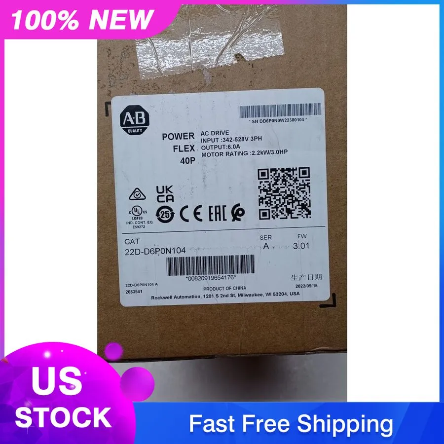Частотный преобразователь Allen Bradley AB 22D-D6P0N104 PowerFlex 40 2.2kW 3Hp A