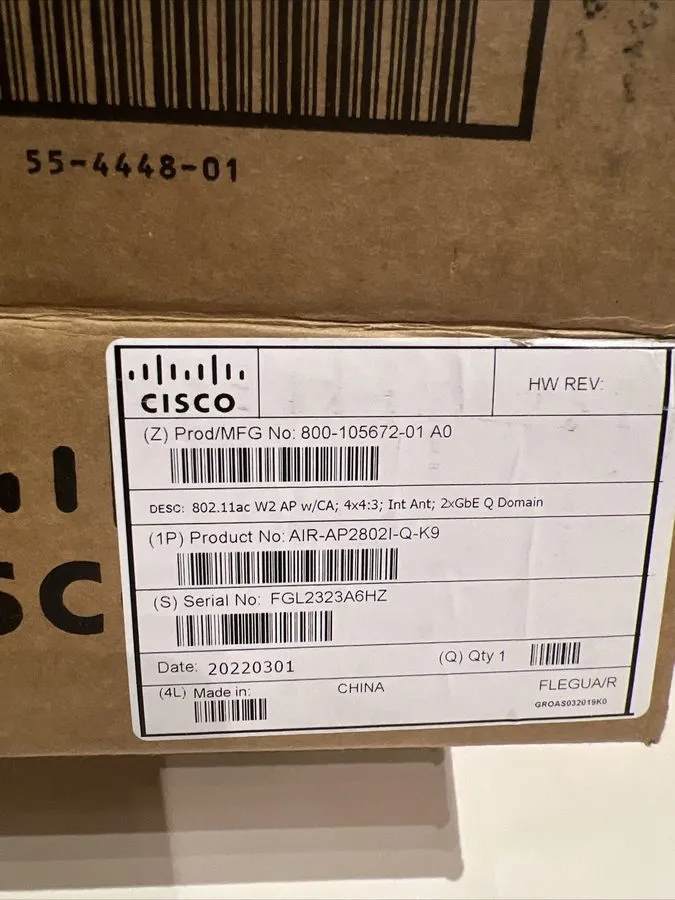 Точка доступа Wi-Fi Cisco AIR-AP2802I-Q-K9 2802 Wireless Access Point — фото лота 1