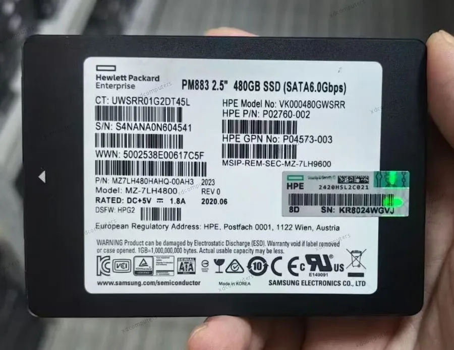 SSD-накопитель Samsung PM883 480G 480GB SATA 6.0Gbps Enterprise SSD MZ-7LH4800 M