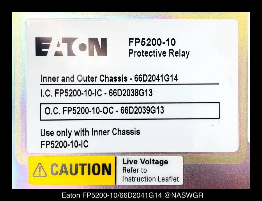 Реле защиты Eaton FP5200-10, 66D2041G14 Feeder Protection Relay, 5A Current Rang