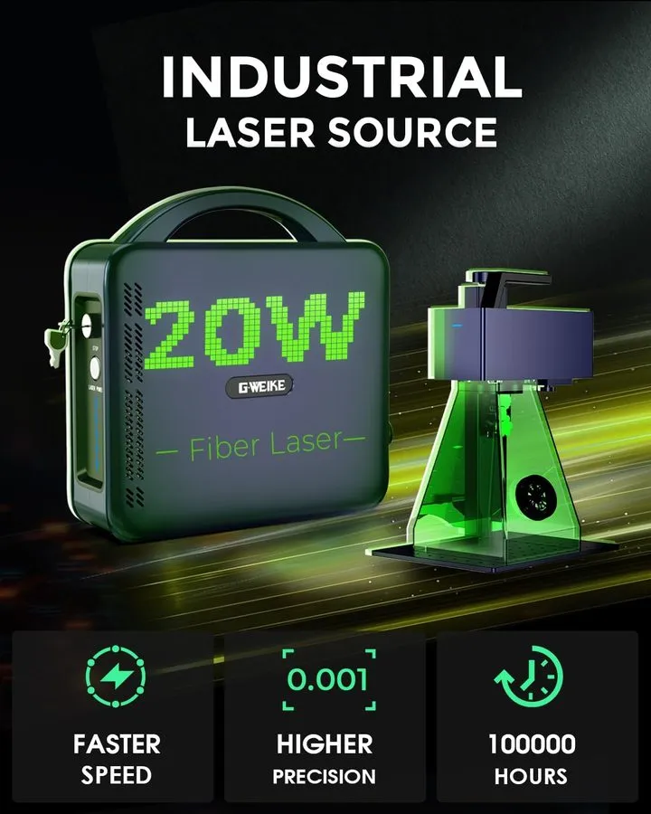 Лазерный гравёр GWEIKE G2 Plus 20W Fiber Laser Engraver, 15000mm/s Laser Marking — фото лота 2