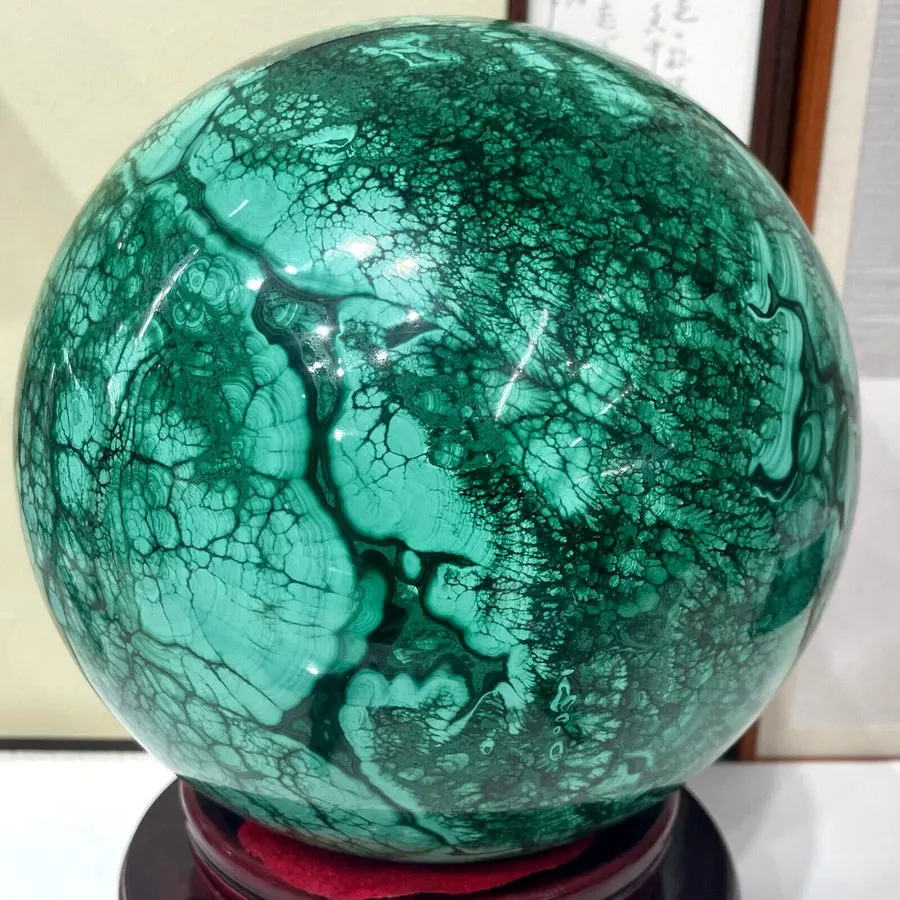 Лабораторный прибор 21.56LB TOP Natural malachite Quartz ball carved Crystal Wit