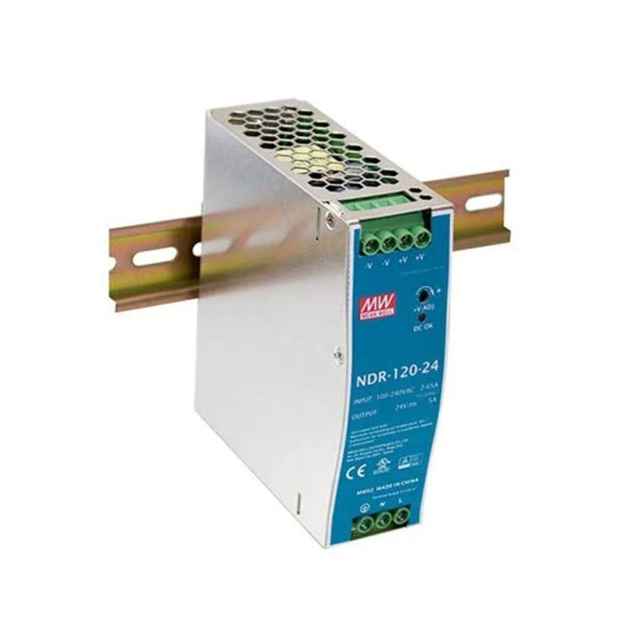 Блок питания NDR12024 24VDC DIN Rail Power Supply 120W 24V 5A Output 120VAC To