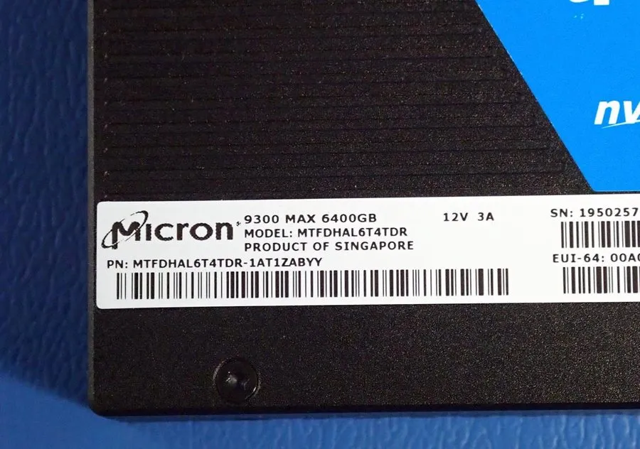 SSD-накопитель MICRON MTFDHAL6T4TDR 6.4TB 2.5" NVmE U.2 SSD 9300 Max 12k Hrs 95%