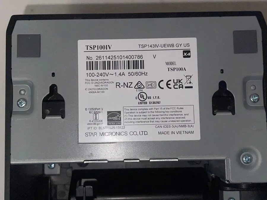 Принтер чеков STAR TSP143IV-UEWB TSP100IV Thermal POS RECEIPT Printer w BLUETOOT