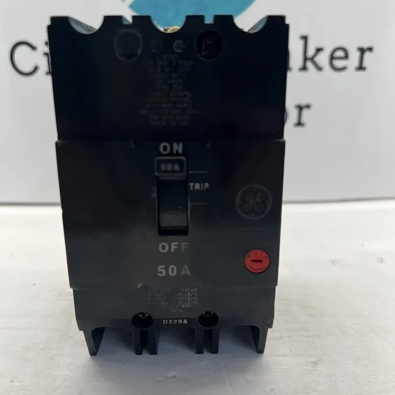 Автоматический выключатель GE TEY350 Circuit Breaker 3 Pole 50 Amp 480V Refurbis — фото лота 1