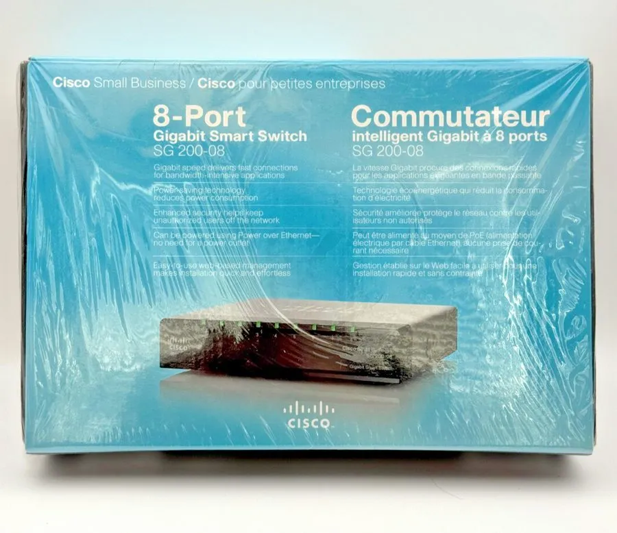 Коммутатор Cisco Small Business 8 Port Gigabit Smart Switch SG200-08
