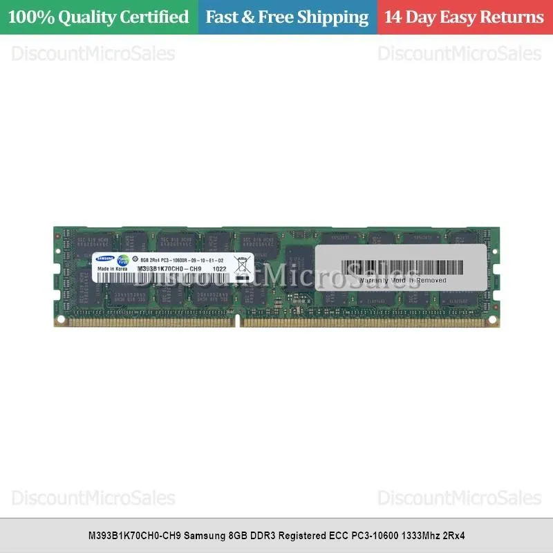 Модуль памяти Samsung M393B1K70CH0-CH9 8GB DDR3 1333 (PC3-10600) CL19 RDIMM RAM