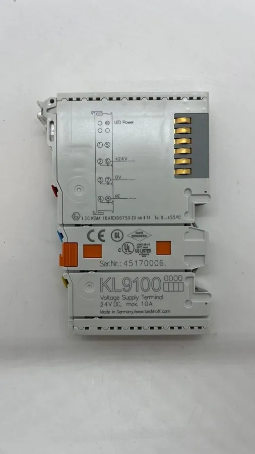 Модуль ввода-вывода Beckhoff KL9100 Voltage Supply Terminal, 24V DC 10A