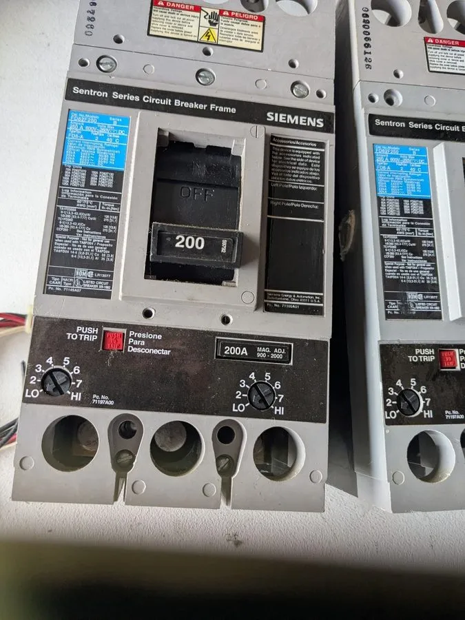 Автоматический выключатель Siemens FD62F250 Sentron 2-Pole Circuit Breaker 600V