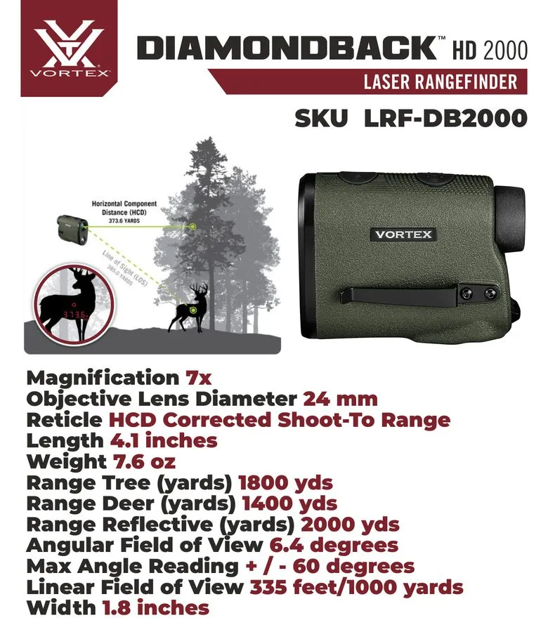 Оптико-электронная система Vortex Optics Diamondback HD 2000 Laser Rangefinder L — фото лота 2