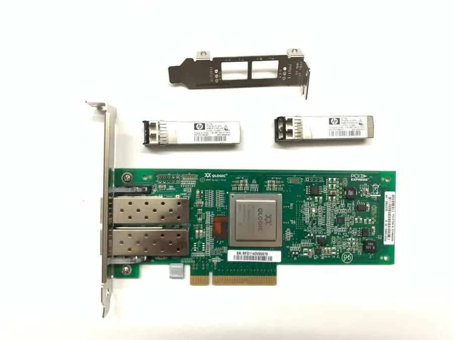 Контроллер QLogic QLE2562 2-Port 8Gb PCIe Fiber Channel FC HBA W/5 sfp's