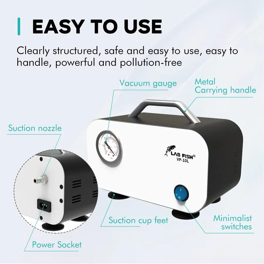 Насос LABFISH Lab Vacuum Pump Portable Oilless Diaphragm Vacuum Filtration 10L/m