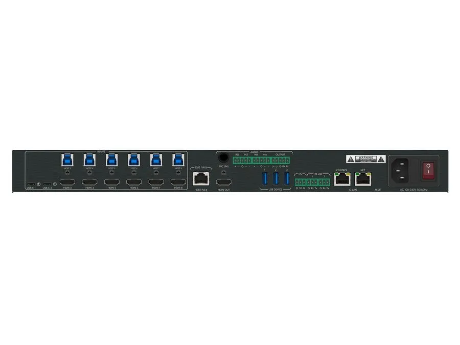 Видеокоммутатор Kramer SWT3-81-PR Presentation Switcher 8x1 USB-C/HDMI 4K60 HDBa — фото лота 1