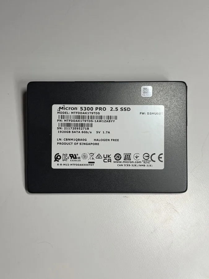 SSD-накопитель Micron 5300 PRO 1.92TB 2.5" SATA SSD MTFDDAK1T9TDS with low life 