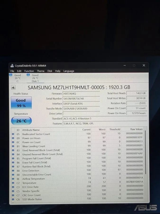 SSD-накопитель 2x Samsung PM883 1.92TB 2.5” SATA SSD Enterprise Datacenter MZ7LH — фото лота 3