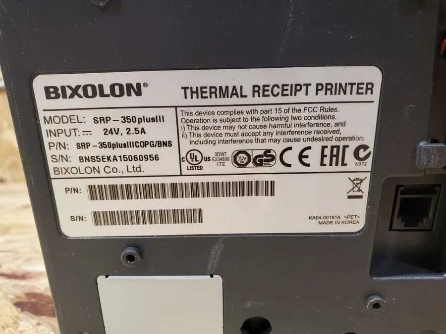 Принтер чеков BIXOLON SRP-350PLUSIII Thermal Receipt Printer, WORKS GREAT