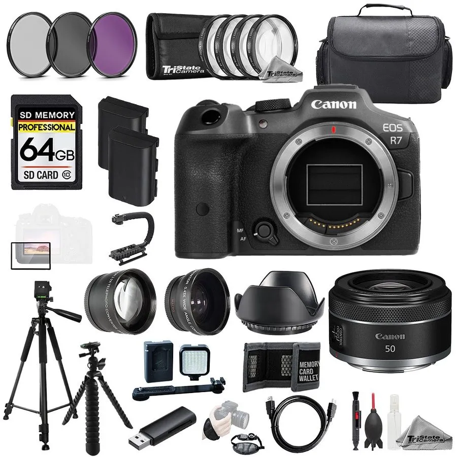 Объектив Canon EOS R7 + RF 24-105mm f/4 L IS USM Lens+128GB+Ext Bat+ Filtr MEGA 