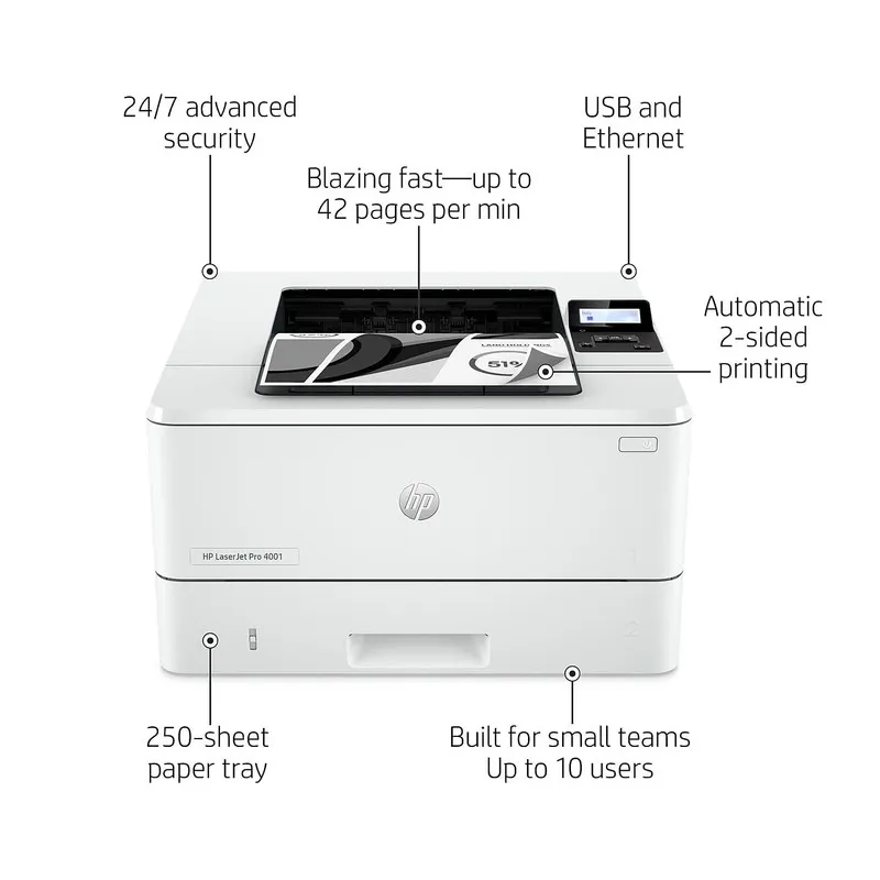 Лазерный принтер HP LaserJet Pro 4001dn Desktop Wired Laser Printer Monochrome 2