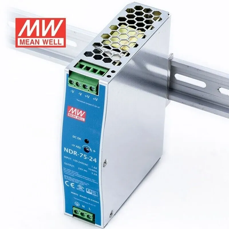 Блок питания Mean Well NDR-75-24 75W 24V 3.2A DIN Rail Power Supply 100-240VAC