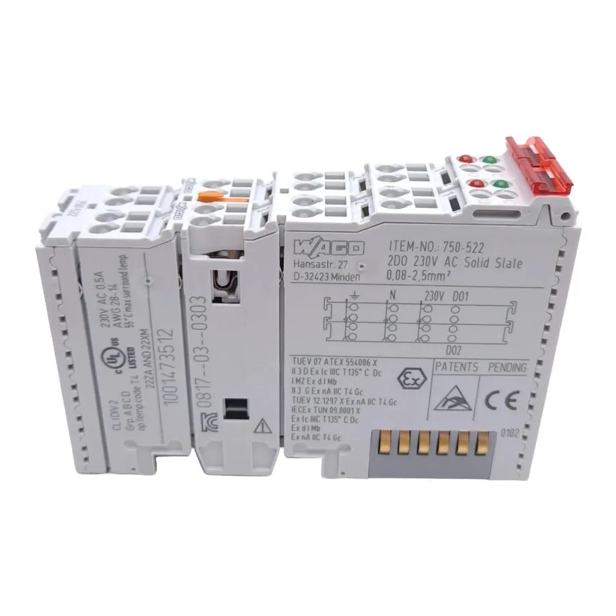 Модуль WAGO 750-522 750 522 DO Module 2-Channel 230VAC Solid State