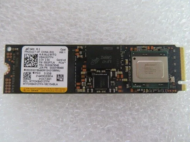 SSD-накопитель Micron 512GB M.2 NVMe SSD Solid State Drive Wiped MTFDKBA512TFH — фото лота 1